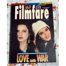 Rare Vintage Bollywood FILMFARE Feb 1996 India Movie Magazine Sonali Raveena